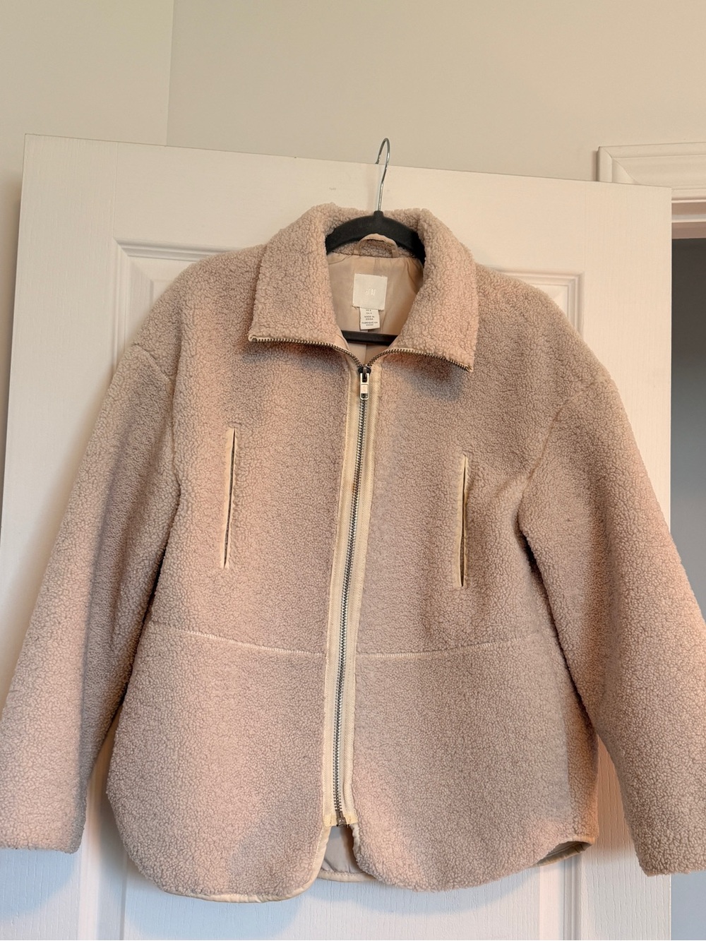 H&M Cream Teddy Zip Jacket - Picture 2 of 4